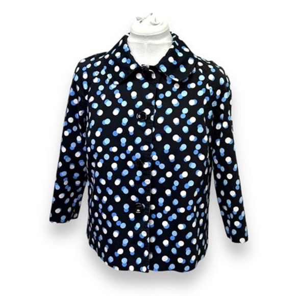 Rikki J. New York Womens Polka Dot Blouse Size 12 Cotton/Spandex - Picture 1 of 7